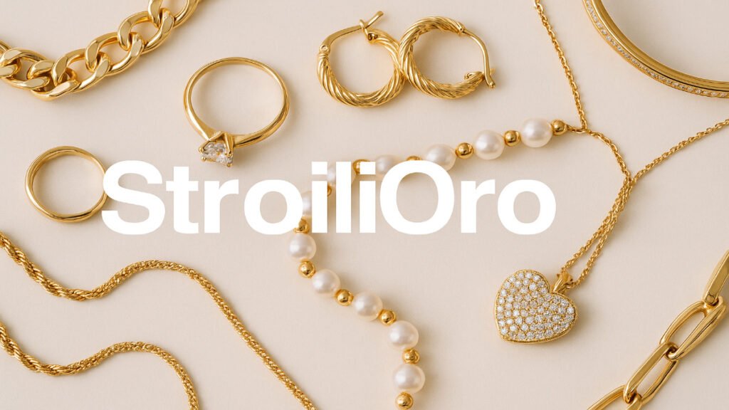 Elegant Stroilioro jewellery pieces showcasing Italian craftsmanship and radiant design.